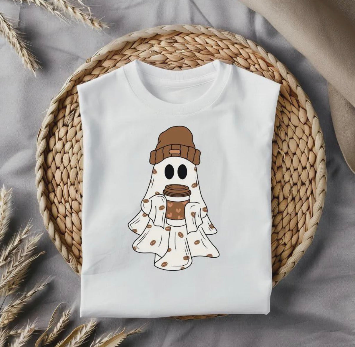 Ghost Drinking Coffee